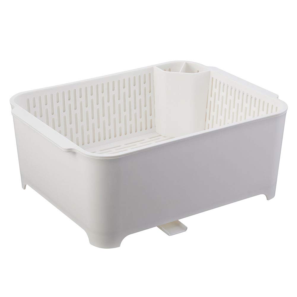 Yamazaki Industries Water Trough Water Place to Dish Drying Rack Drainer Set Tower White 3589