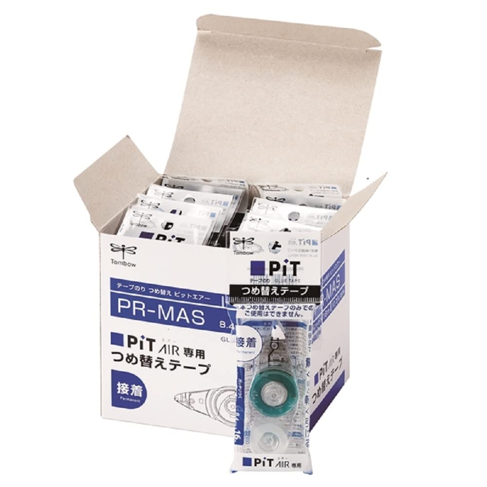 Tombow Pencil PR-MAS-10P Adhesive Tape Refill Tape for Pit Air (Tape Width 0.3 inches (8.4 mm) x 59.1 ft (16 m) Roll, 10 Pieces