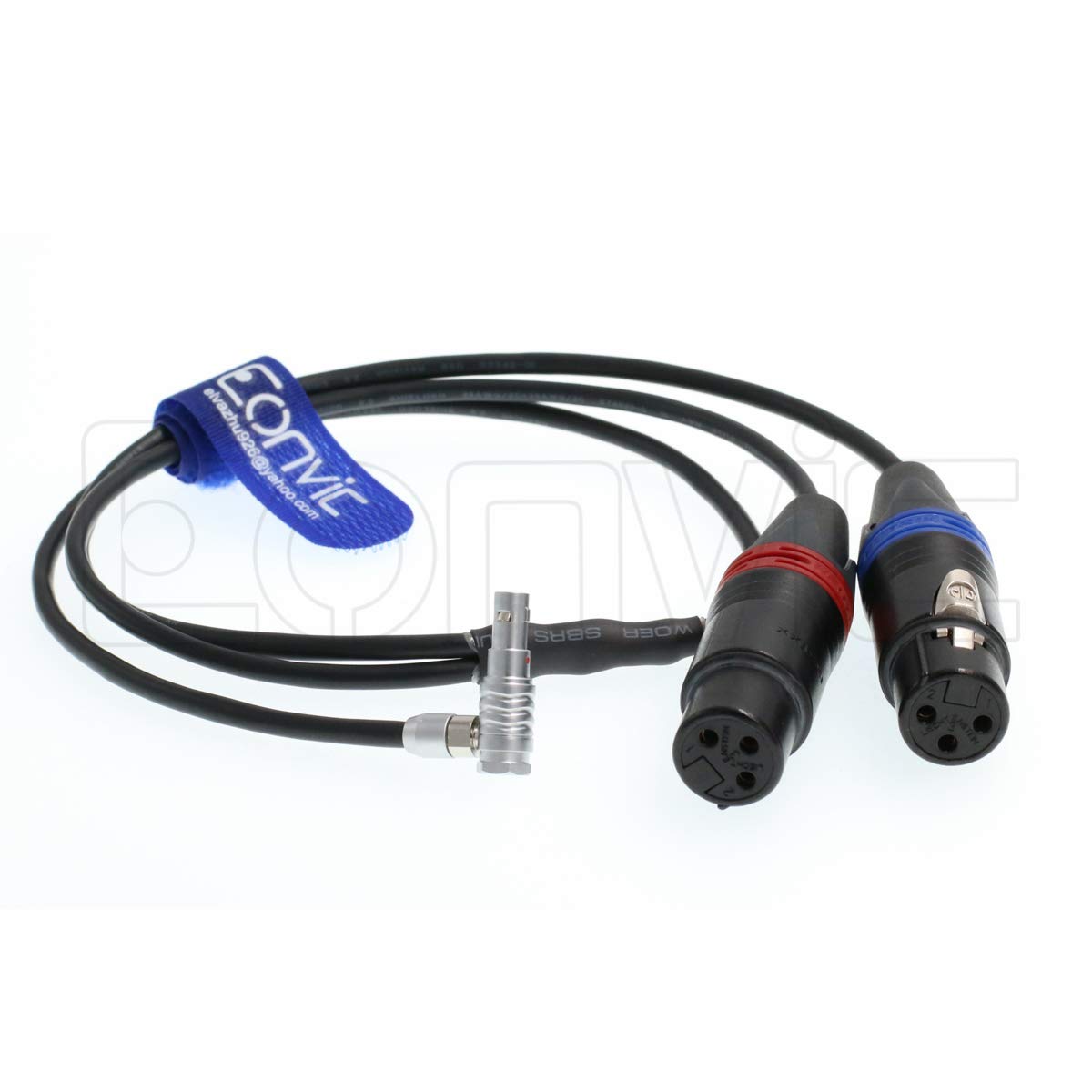 Eonvic Audio Input Cable Dual Channel for Microphones Audio to Arri Alexa Mini Camera 00B 5 Pin Male Right Angle to Neutrik 2x3 pin XLR Female