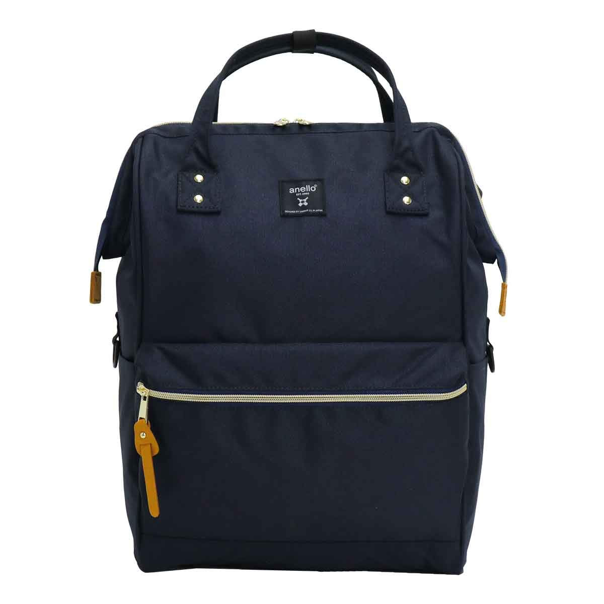 Anello ATB2521Z Metal Backpack (L) / A4 Base / Water Repellent / Multi-Storage / PC Storage, navy