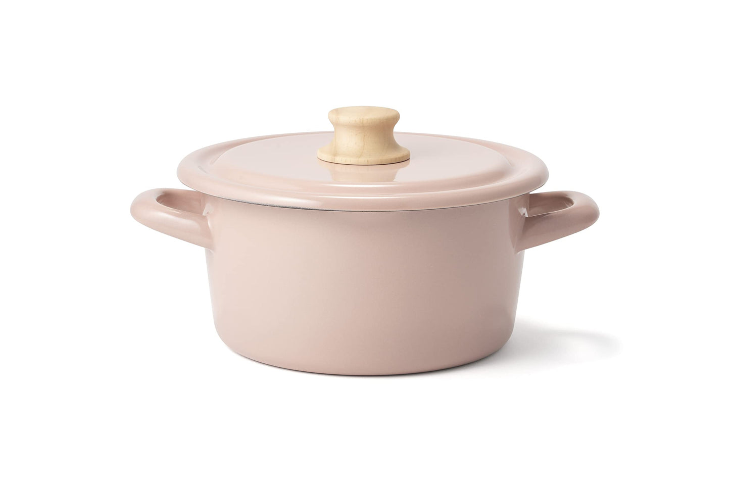 FUJIHORO Enamel 2.4 Qt Casserole | Cotton Series, Ash Pink | 2.7 LB