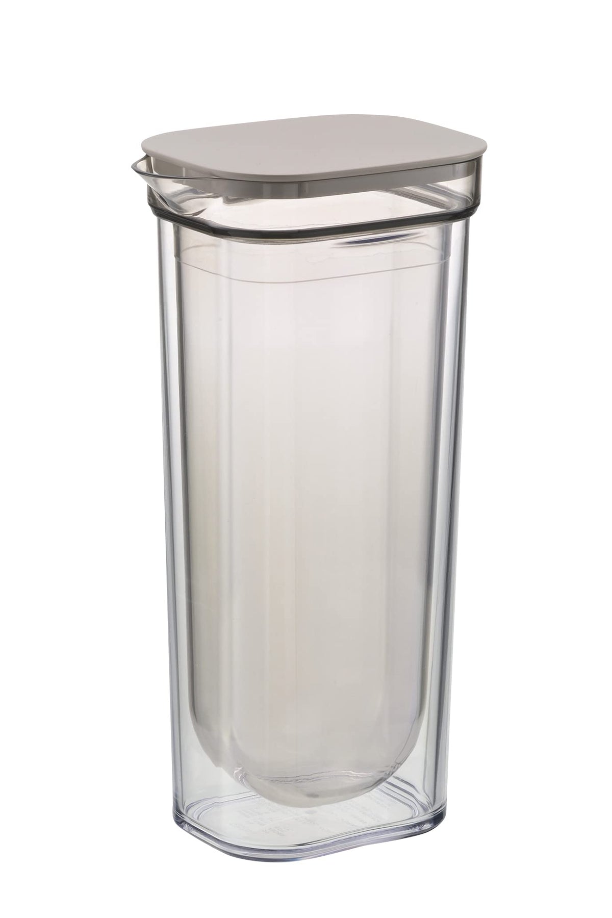 Richell 110122 Water Jug, Pitcher, Cold Water Bottle, Jug, Barley Tea Pot, Brown, 3.3 gal (1 L), Double Wall Carafe, Transparent, Dishwasher Safe, Made in Japan