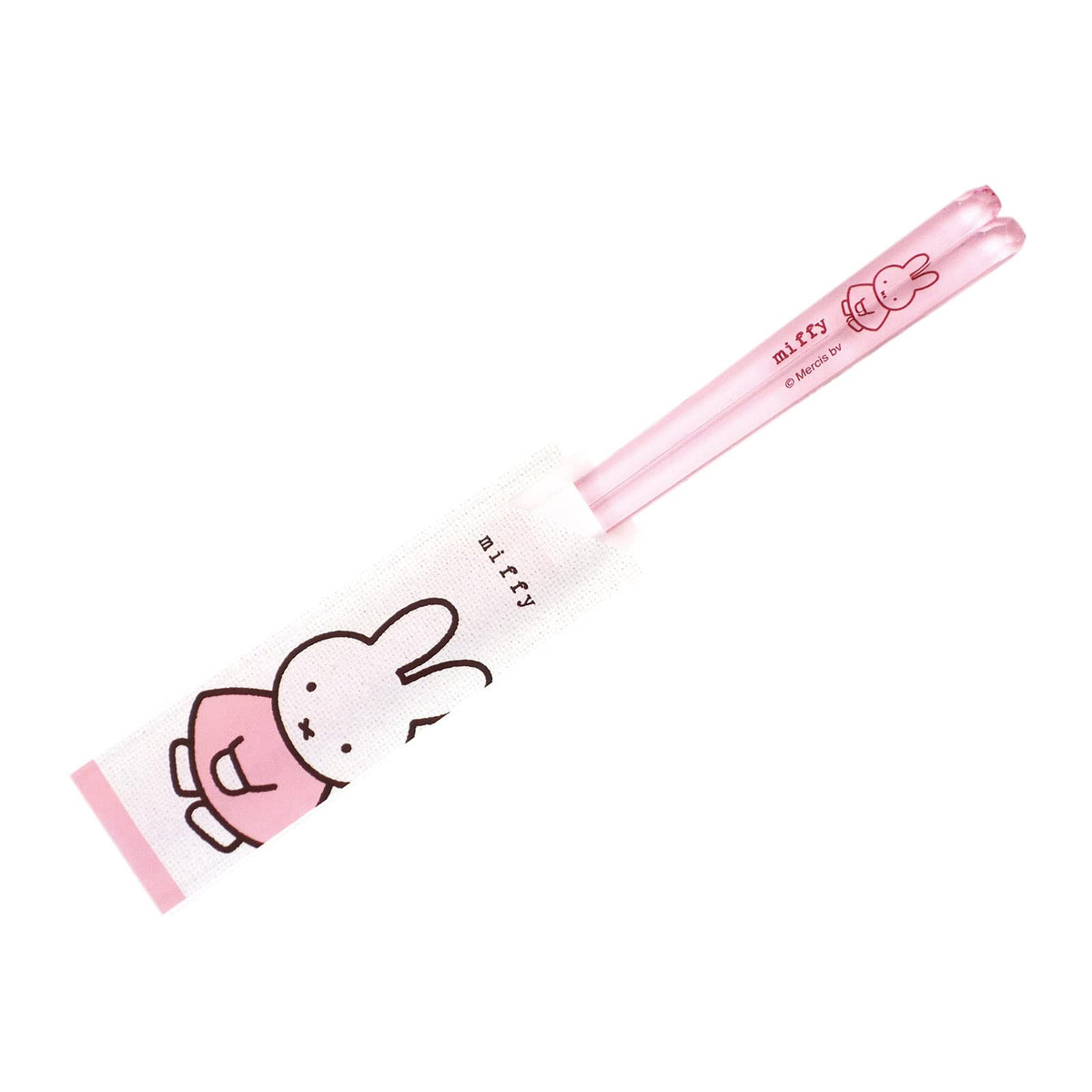 Dick Bruna 490583 Miffy Clear Chopsticks 9.1 inches (23 cm) Miffy Cotton, Light Pink, Made in Japan
