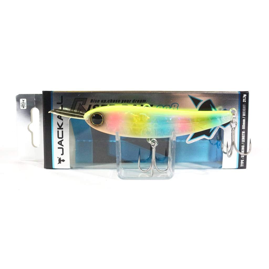 JACKALL Minnow Riser Bait 008 3.1 inches (80 mm), 0.7 oz (21.7 g), Chart Back Candy Pearl Lure