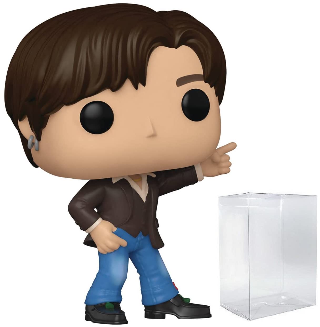 POP BTS - Dynamite - Suga Funko Vinyl Figure (Bundled with Compatible Box Protector Case), Multicolored, 3.75 inches
