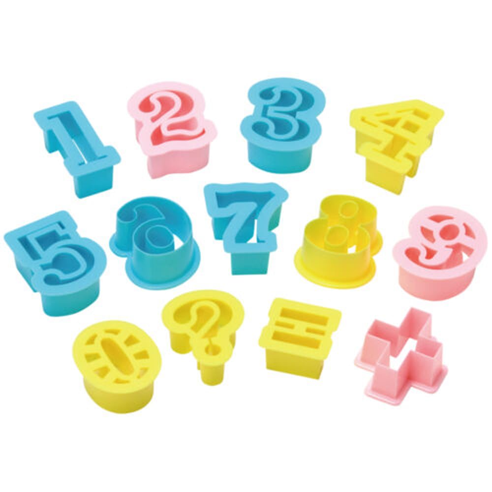 Tiger Crown Cookie Cutter, Pink, Blue, Yellow, 1.6 x 1.8 x 1.1 inches (41 x 46 x 27 mm), Cookie Cutters Figa (Numbers) 13P Styrofoam Resin Number Symbol 1734 13 Pieces