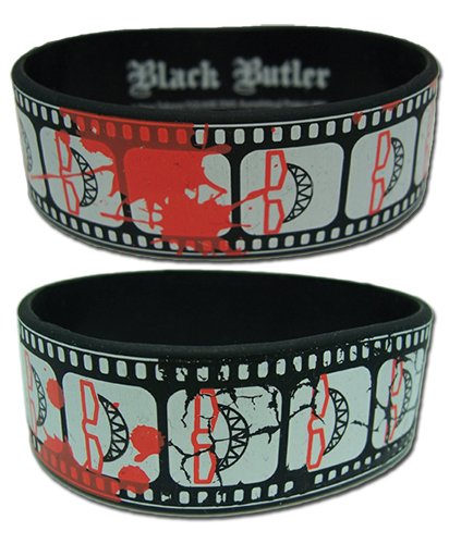 JUSTSWAG Black Butler - Grell's Cinematic Record PVC Wristband
