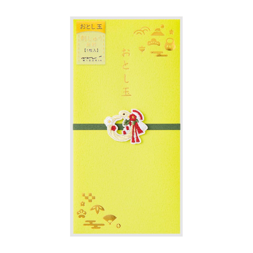 Midori 25683006 Celebration Bag, Embroidery, Otoshidama, Shimenawa Pattern