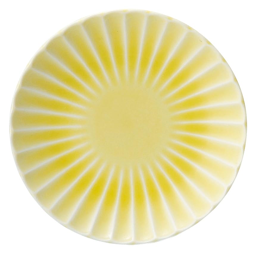 花伝(Kaden) Hanaden Koyo 56165006 Koyo Pottery Kasumi, Yellow, 4.9 inches (12.5 cm), Round Plate, Japanese Tableware, Mino Ware, Dishwasher Safe, Made in Japan