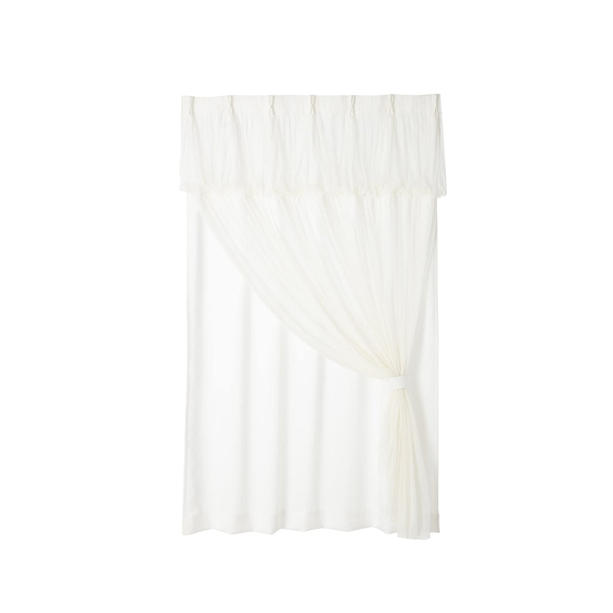 Francfranc Franc Tulle Balloon Double Curtain H178 x W100cm Ivory (Lace & Drape)