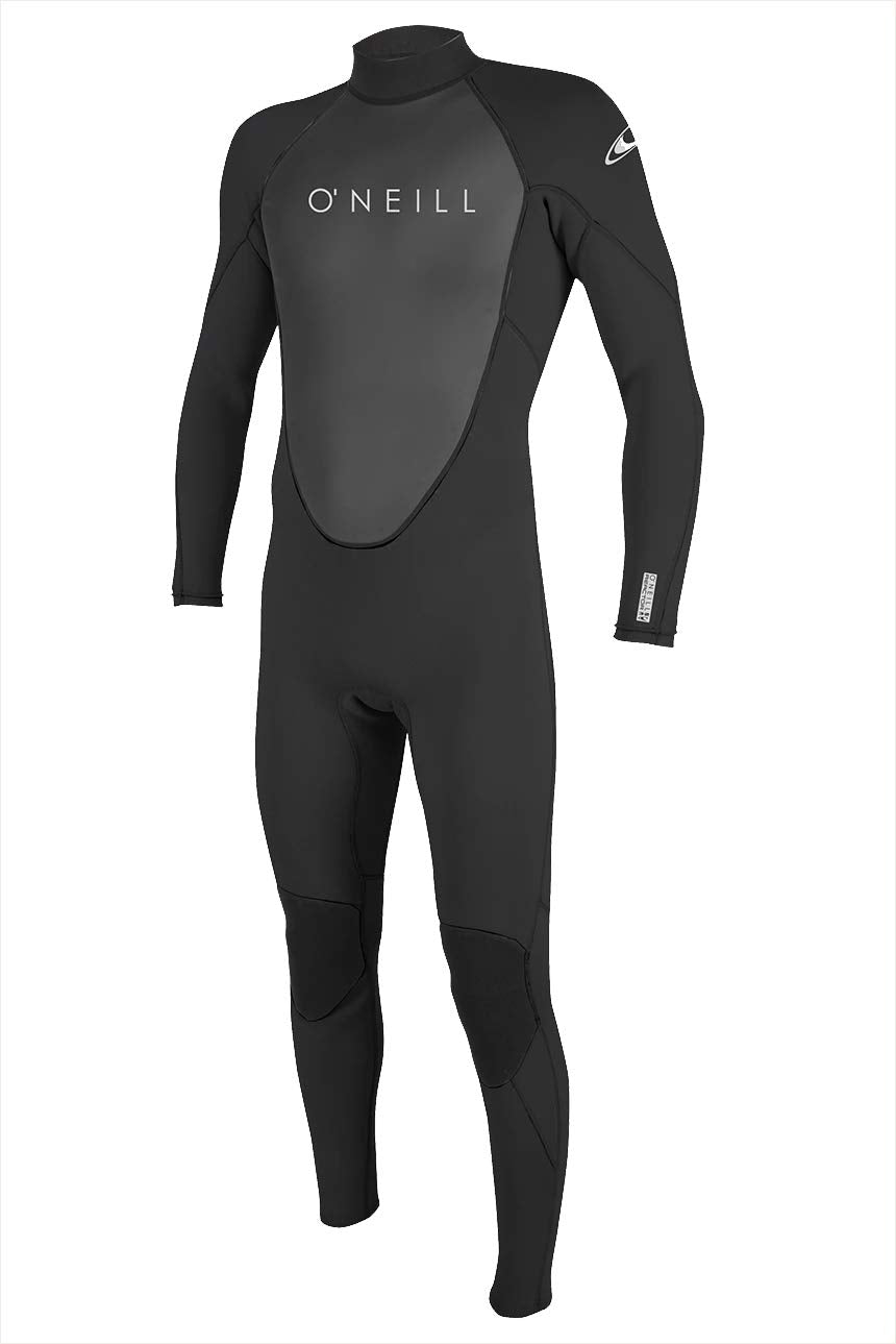 O'Neill Men's Reactor-2 3:2mm Back Zip Full Wetsuit, Lightweight Warmth with Good Flexibility for Surfing, Paddleboarding, Kayaking, Black/Black, Medium