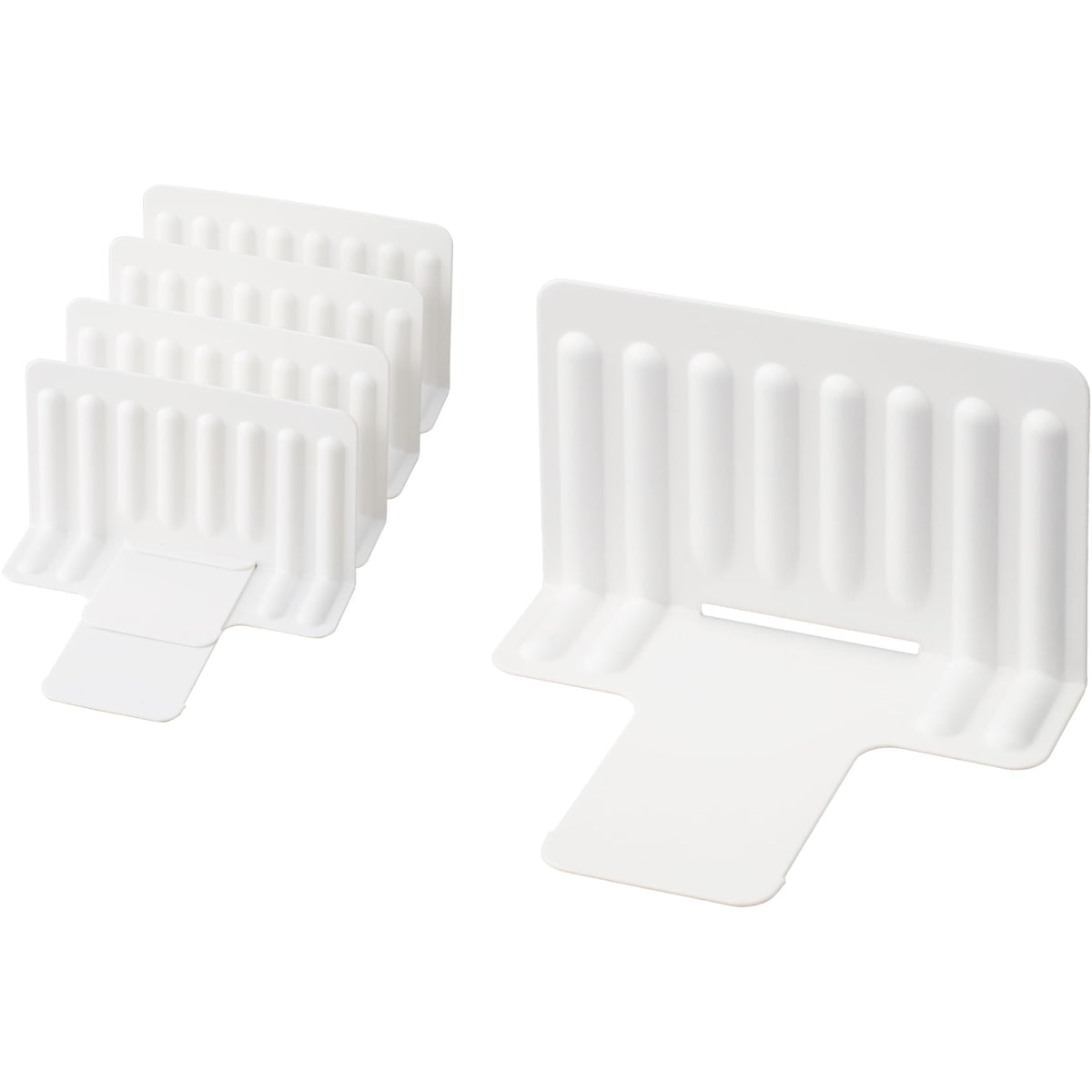 Like-IT STK-02 Kitchen Storage, Slidable Freezer Storage Stand, 5 Partitions, Approx. Width 6.5 x Depth 5.1 x Height 4.1 inches (16.5 x 13 x 10.5 cm), White, Made in Japan, Frozen Food Storage