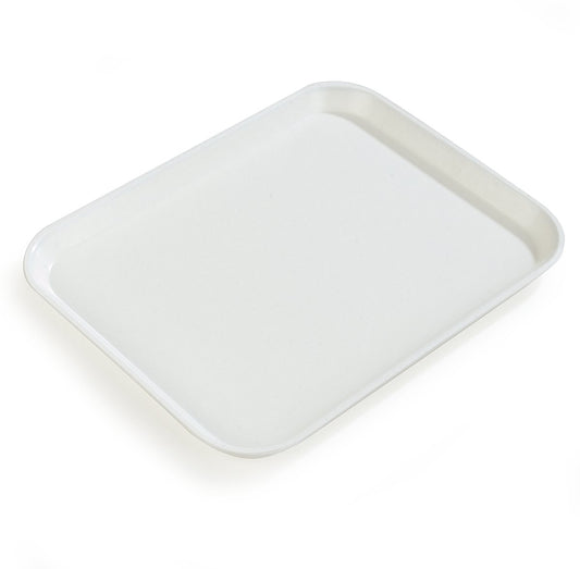 Carlisle FoodService Products 1410FG001 Glasteel Fiberglass Cafeteria/Fast Food Tray, NSF Certified, 13 3/4" Length x 10 5/8" Width, Bone White (Pack of 12)