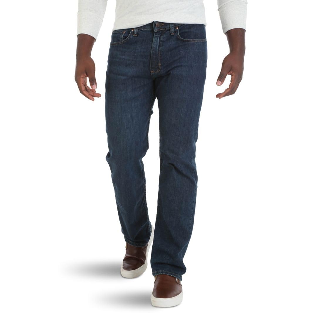 Wrangler Authentics Men's Comfort Flex Waist Relaxed Fit Jean, Carbon, 40W x 36L