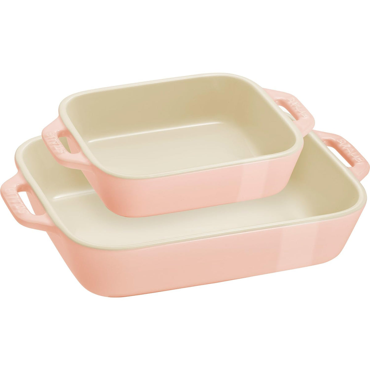 Staub Dish Z1029-458 Rectangular Dish, 5.5 x 4.3 inches (14 x 11 cm), 7.9 x 6.3 inches (20 x 16 cm), Macaron Pink, Ceramic Set, Gratin Dish, Oven, Microwave Safe