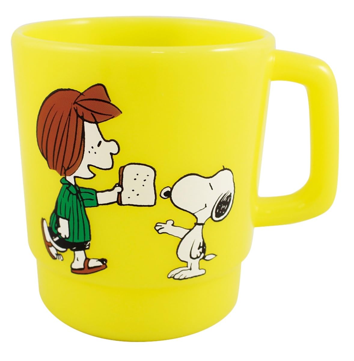大西賢製販 Ken Onishi PZ-402 Snoopy Plastic Mug (S) SN&PP YE Yellow, 8.1 fl oz (230 ml)
