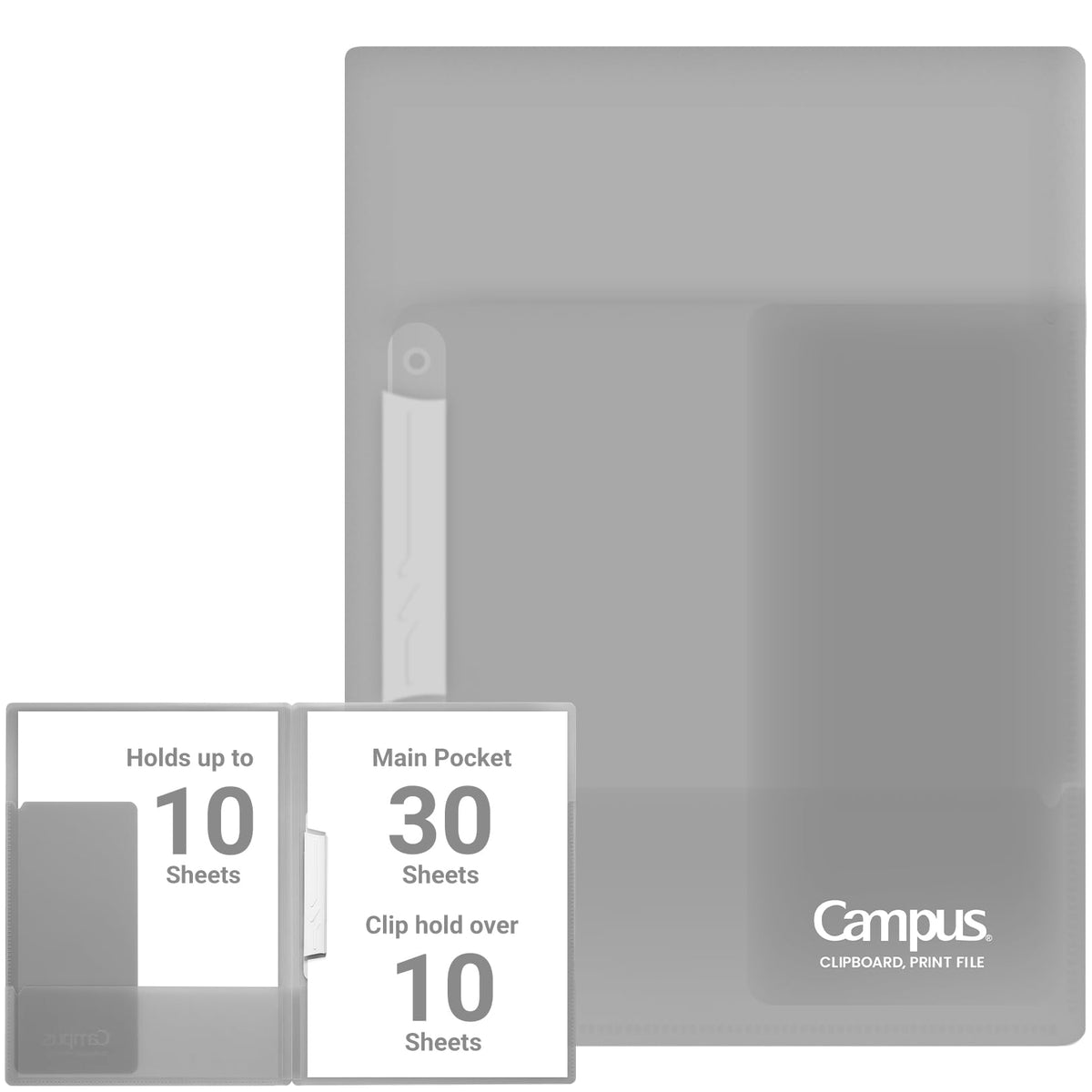 Kokuyo Portfolio Folder with Pockets Folder for Paper Organization, Heavy Duty Pocket Fits US Letter & A4，Dual-Purpose Clip & Pocket Design (FU-CE755M)