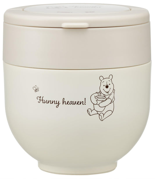 Skater LDNO6-A Insulated Lunch Box, Rice Shape, 18.2 fl oz (540 ml), Women's, 2 Tiers, Lunch Jar, Folding Handle, Disney Winnie the Pooh, Simple Logo