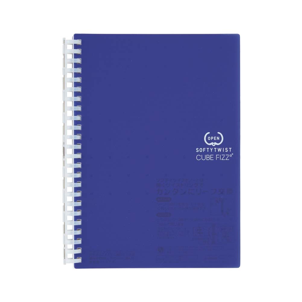 Lihit Lab N2641-11 Softy Twist Notebook, A5, 24 Holes, Navy