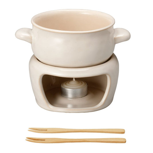 Kinto 23082 Hokkuri Cheese Fondue, White