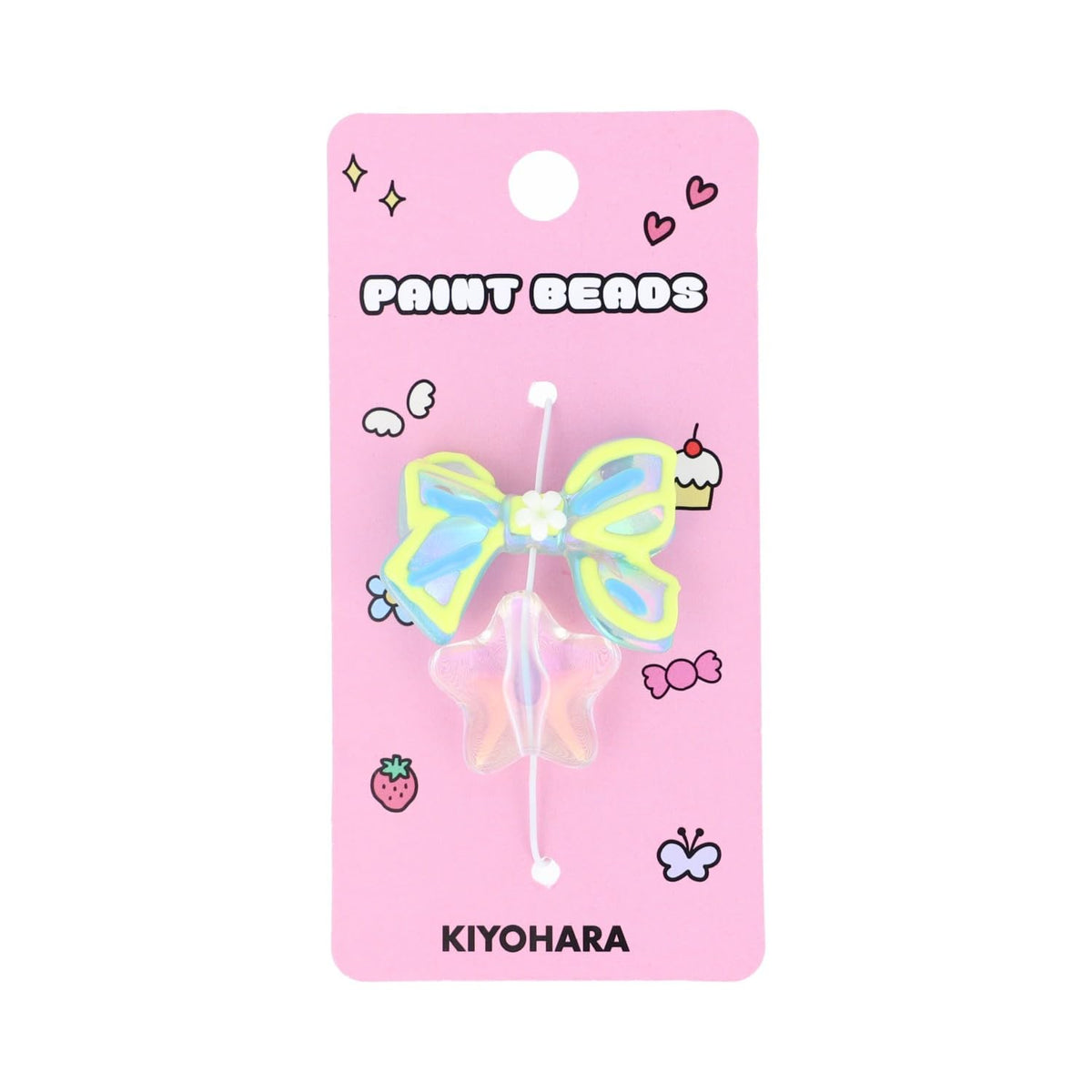 Kiyohara PTB-02 Beads, Paint Beads, Set of 2, #05, Ribbon x Blue Star System