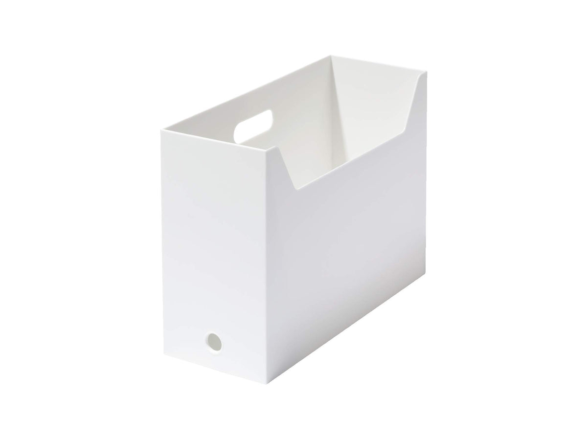 like-it MX-28 Storage Case, File Box, Square, Wide, Approx. Width 5.1 x Depth 13.4 x Height 10.0 inches (13 x 34 x 25.4 cm), All White (Opaque), Made in Japan, Tabletop Storage, Standing Storage