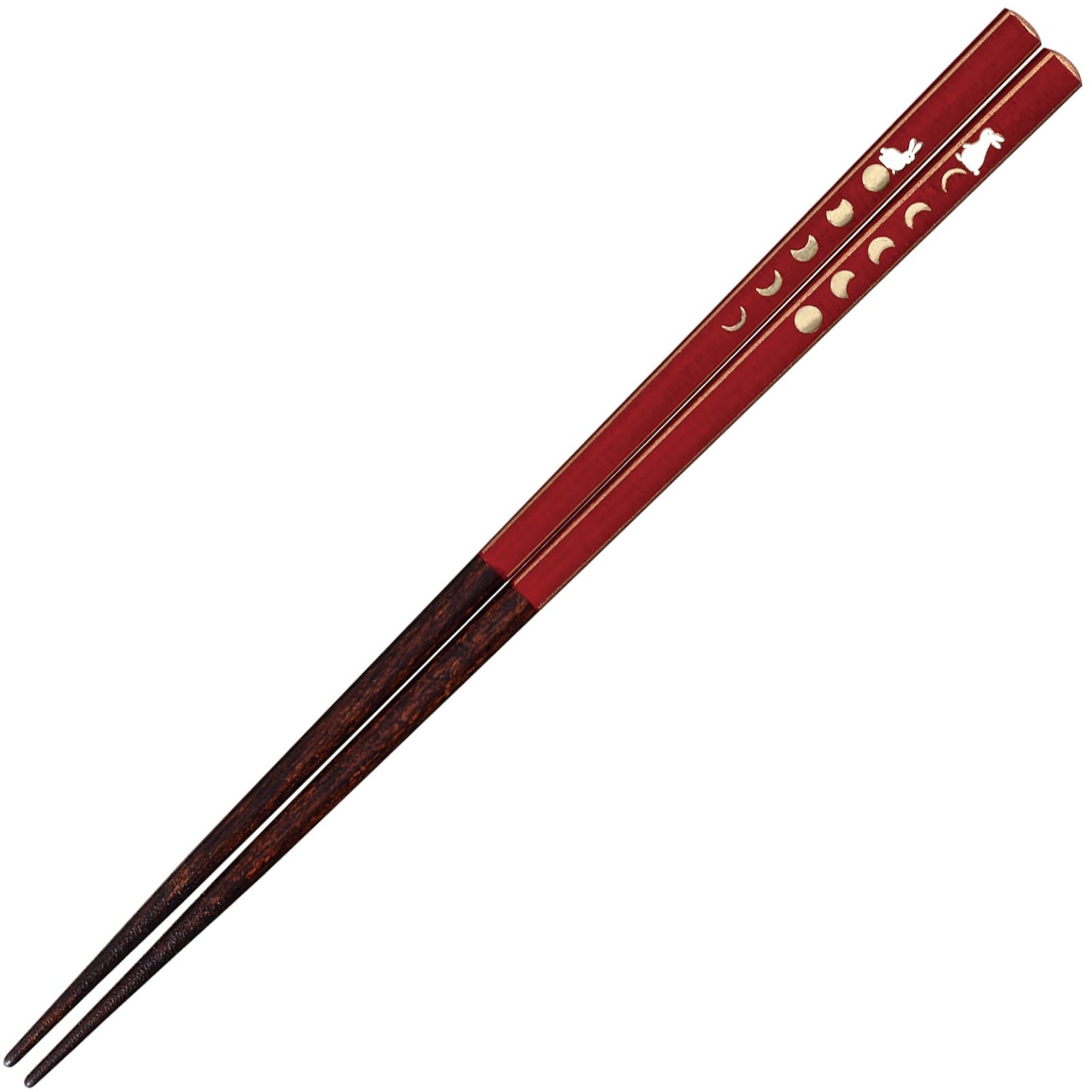 Sunlife H-06788 Gold Crest Chopsticks Adult Long Dishwasher Safe Calendar Rabbit Red 9.1 inches (23 cm), Made in Japan