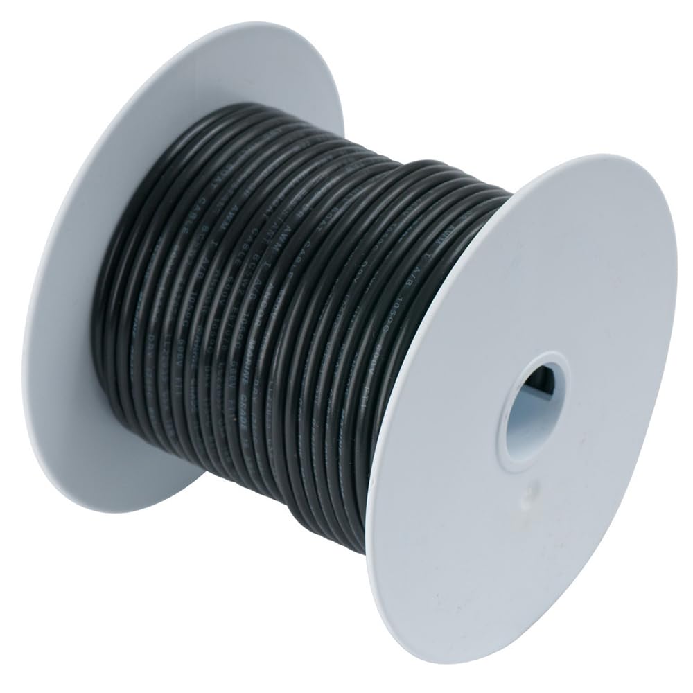 Ancor 108002 Marine Grade Electrical Primary Tinned Copper Boat Wiring (10-Gauge, Black, 25-Feet)