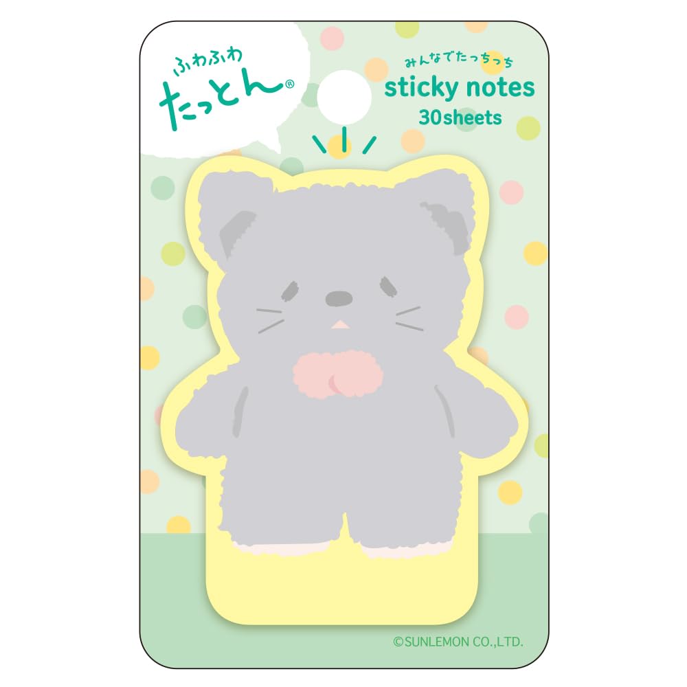 Nakabayashi FST-006-4 Fufufu-Wataton, Minna-Tachichi Sticky Notes, 2.1 x 2.7 inches (54 x 69 mm), 30 Sheets