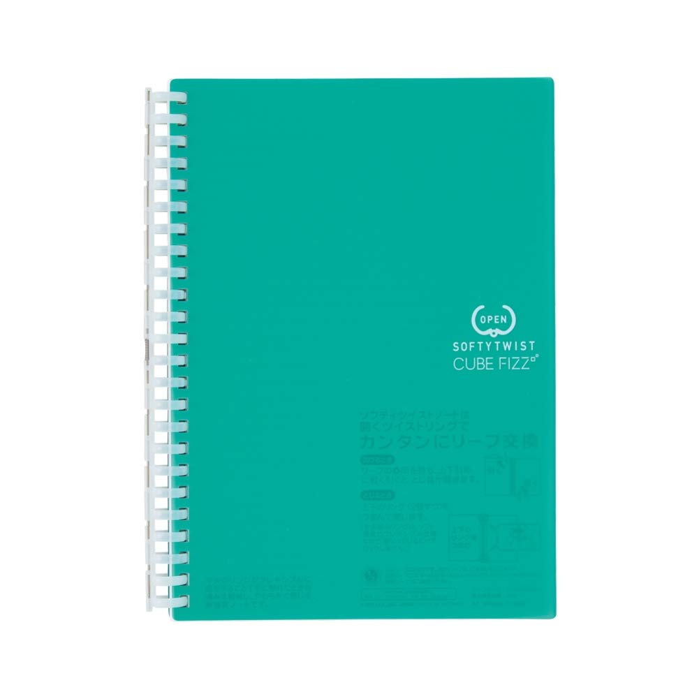 Lihit Lab N2641-7 Softy Twist Notebook, A5, 24 Holes, Green