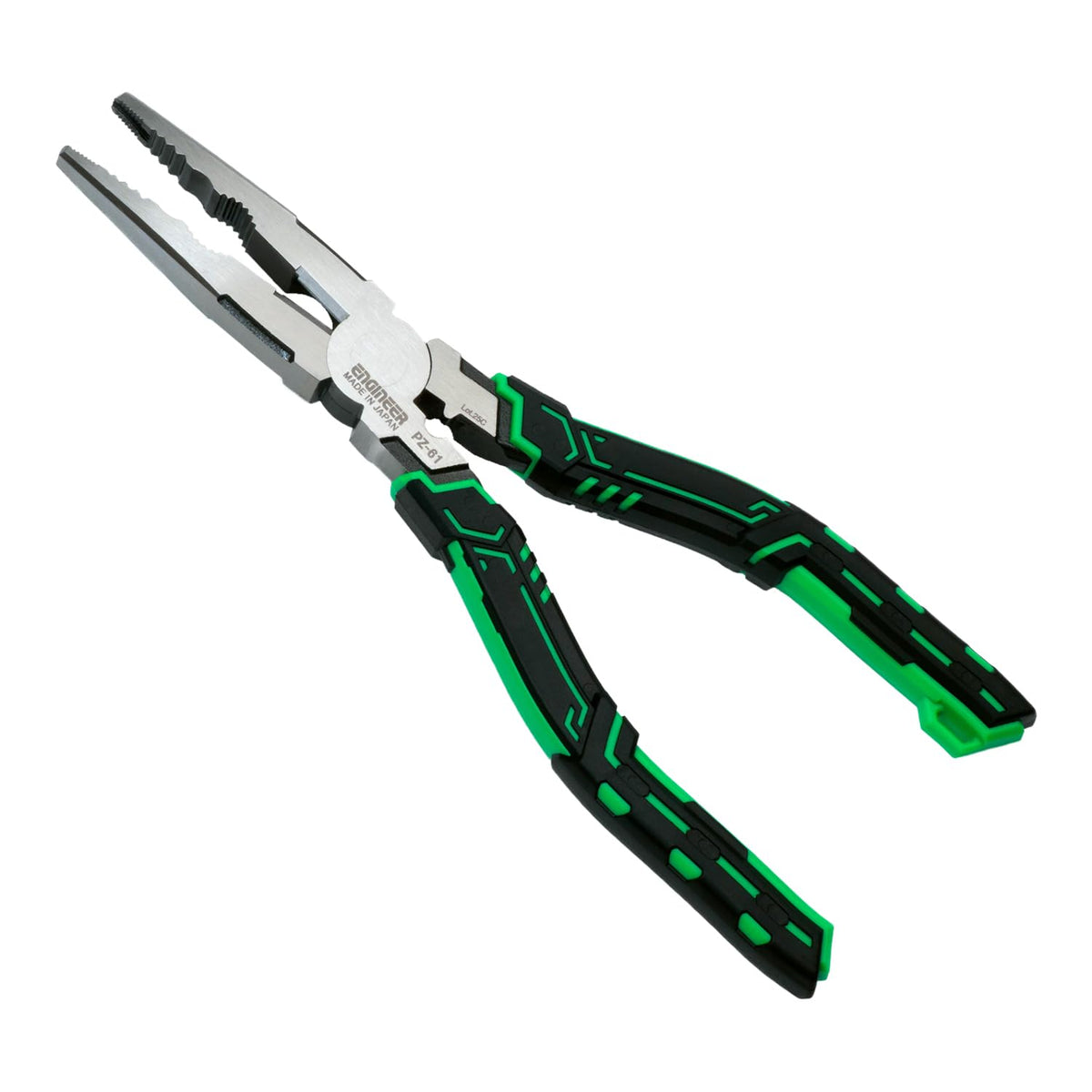 ENGINEER PZ-61 Long Nose Screw Removal Pliers 193mm Multi Functional Stripped Screw Extractor with Wire Cutter & Crimper