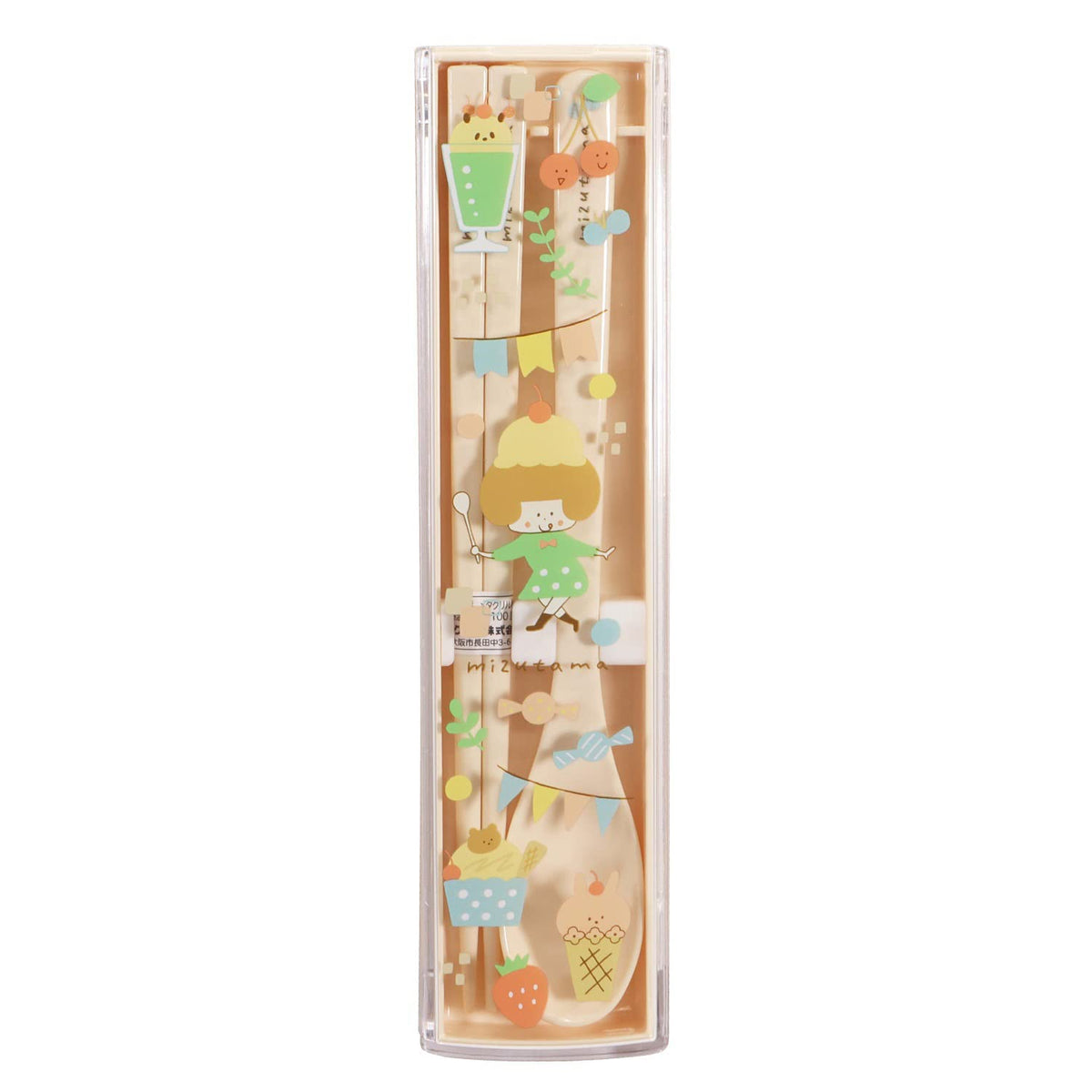 Kutsuwa MU005 Mizutama-san Chopsticks and Spoon Set, Made in Japan