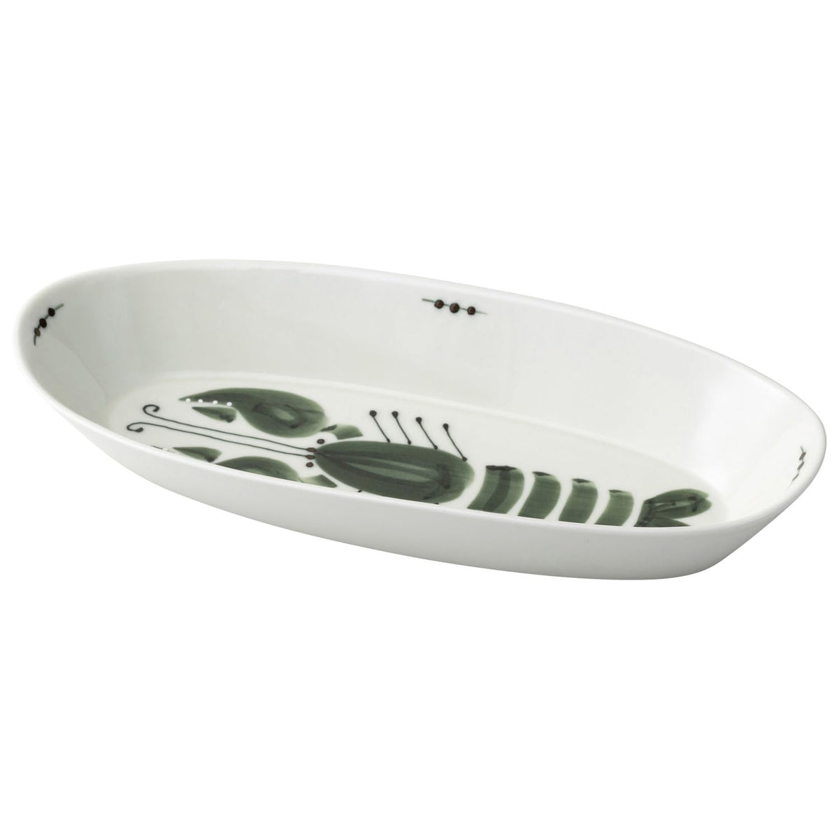Hasamiyaki 25304 Plate, Dish, Lobster Capacity, Approx. 23.7 fl oz (700 ml), Olive Green, Microwave Safe, Dishwasher Safe