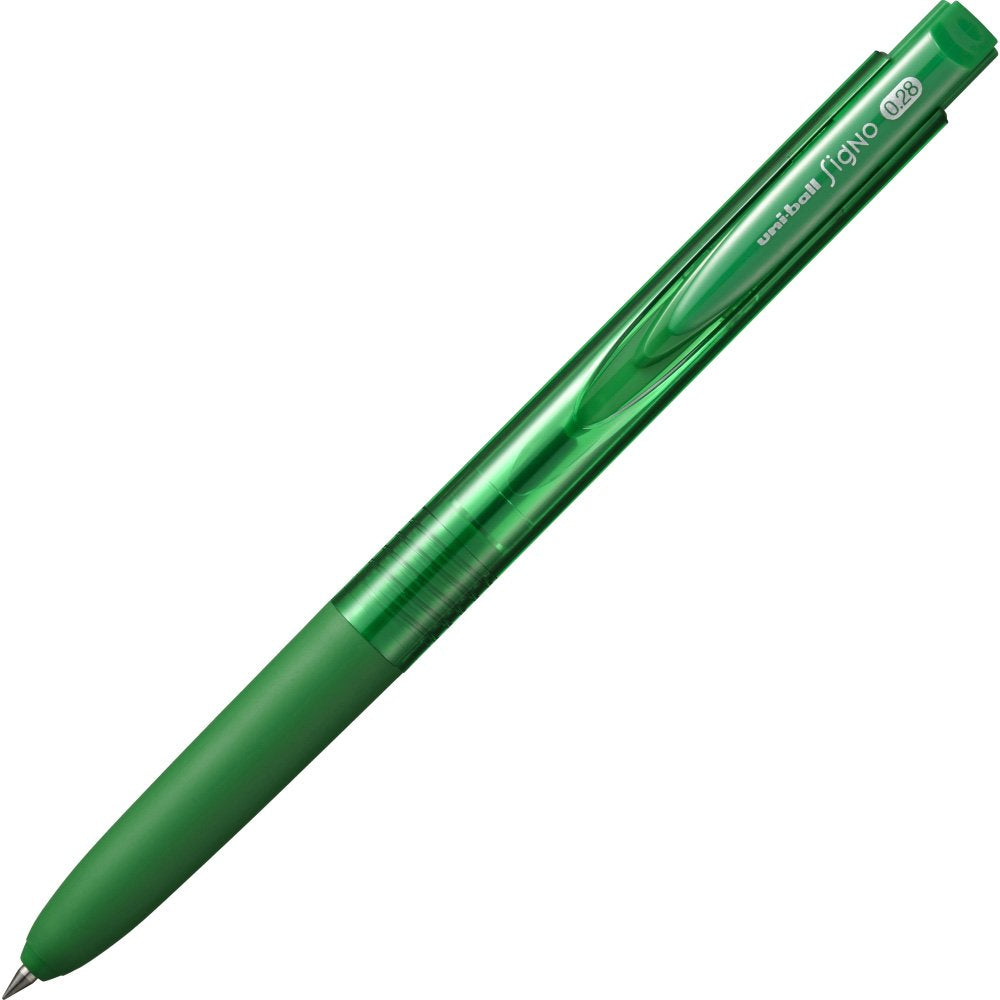 Mitsubishi Pencil Signo RT1 UMN15528.6 Gel Ballpoint Pen, 0.01 inches (0.28 mm), Green, 10 Pieces