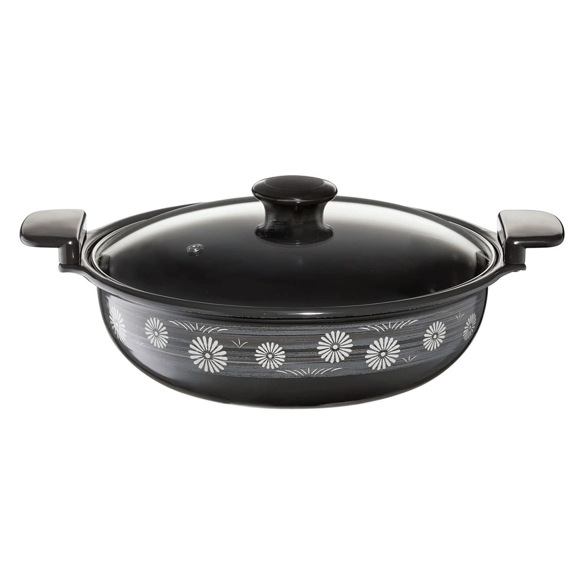 Takagi Metal HA-H27N Takagi Metal Two-Handed Pot, Easy to Clean, Tabletop Pot, Enamel, Induction Compatible, 10.6 inches (27 cm), Ajiwai Pot, Earthpot Style, Heian