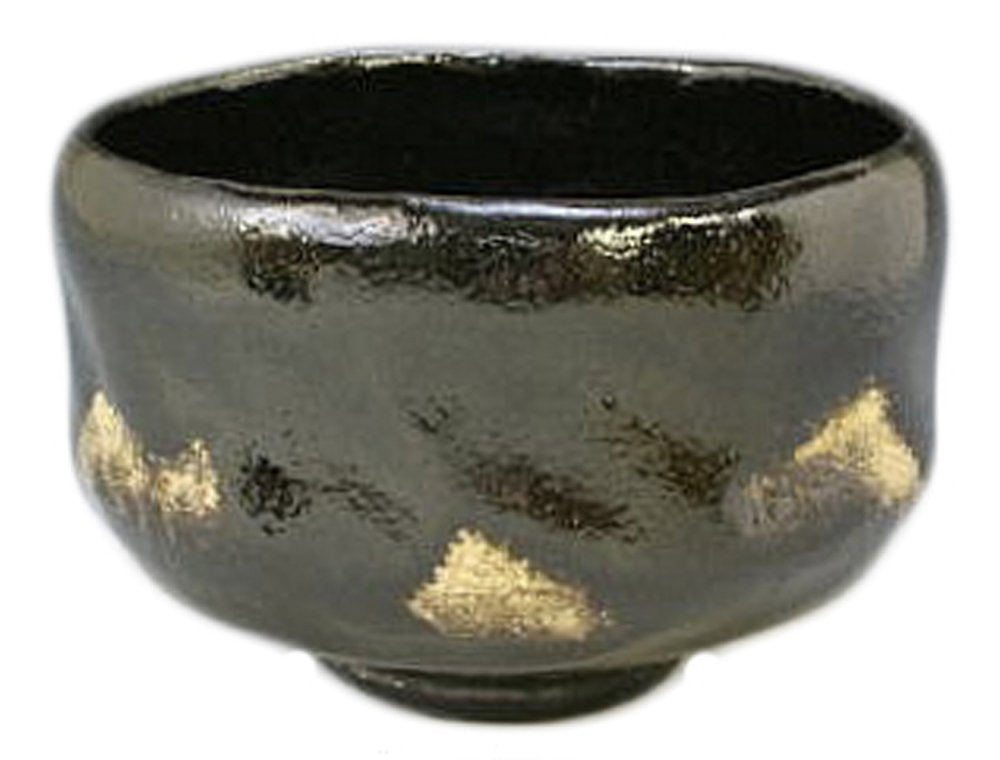京焼(Kyouyaki) Kyoto Ware TSJ690 Kiyomizu Ware Matcha Bowl (Comes in a Presentation Box), Matsuraku Kiln Kuroraku Top