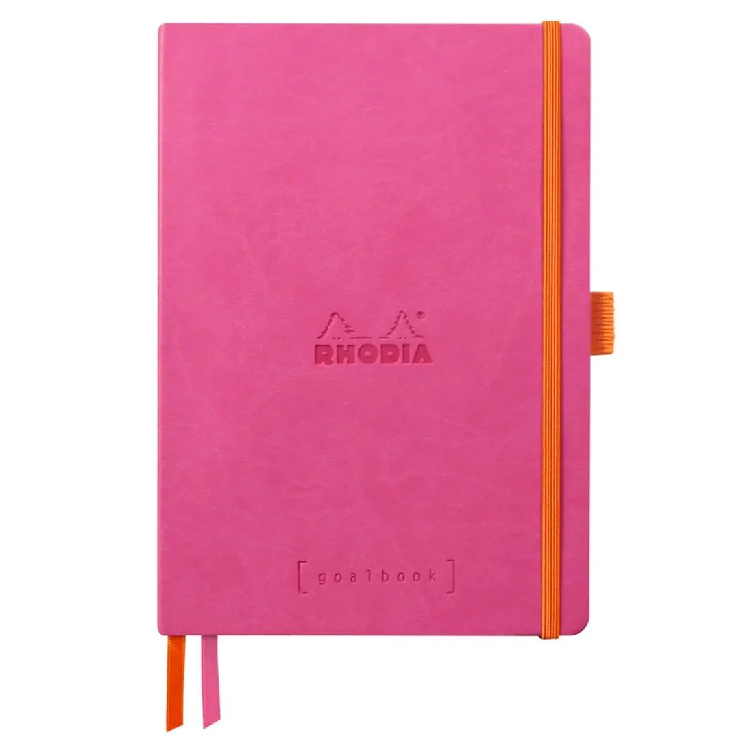 Rhodia 117809C - Soft Notebook Goalbook Journal Fuchsia - A5 - Dotted Dot - 240 pages - 90g Ivory Clairefontaine Paper - 2 Ribbons, Elastic Closure - Faux Leather Cover
