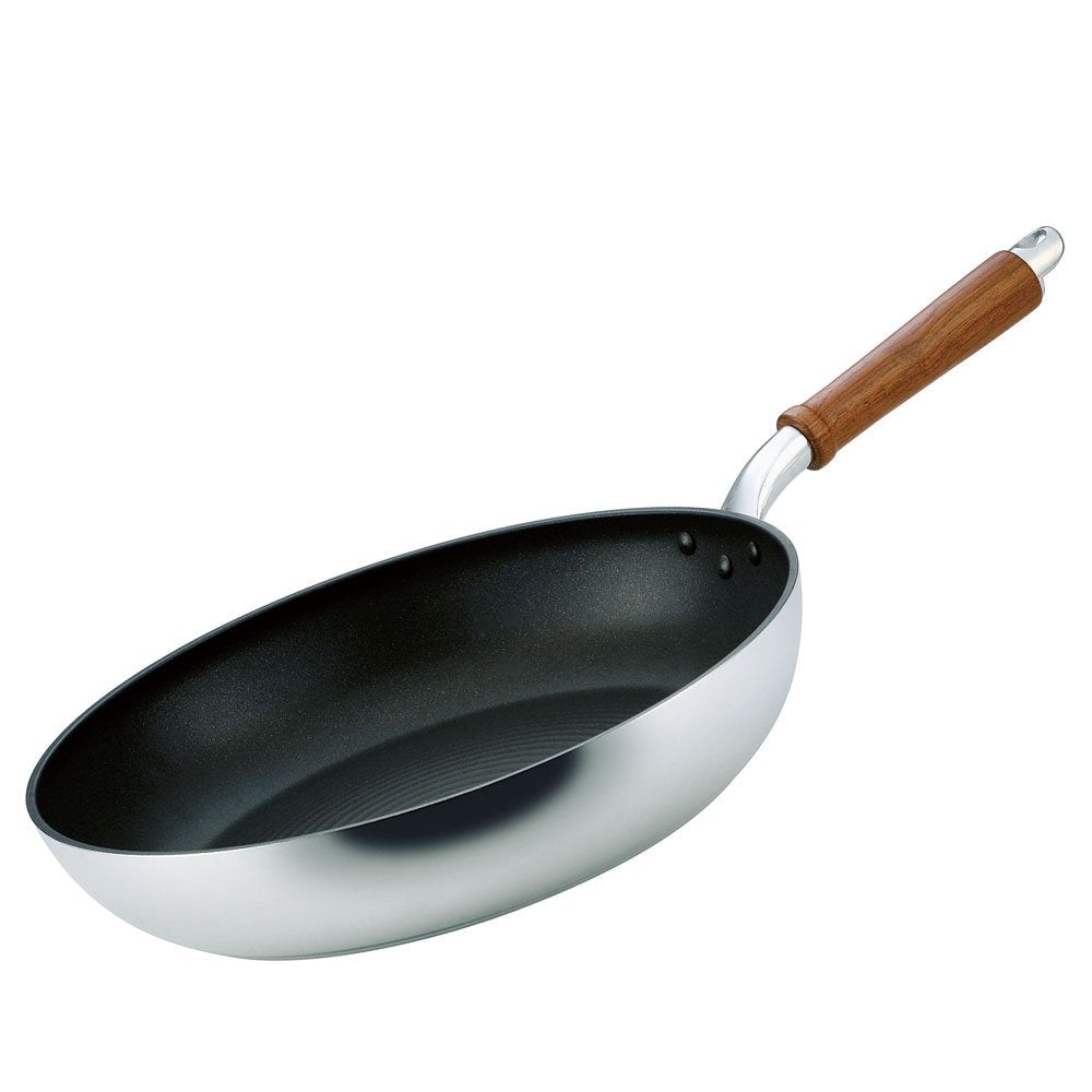 Hokuriku Aluminum Fry Pan, 13.0 inches (33 cm), Lightweight, Gas Fire, Made in Japan, Deep, Light, All-Over Uniform Heating, Time-saving Frying Pan, Durable, Frying Pan, Made in Japan, Aluminum
