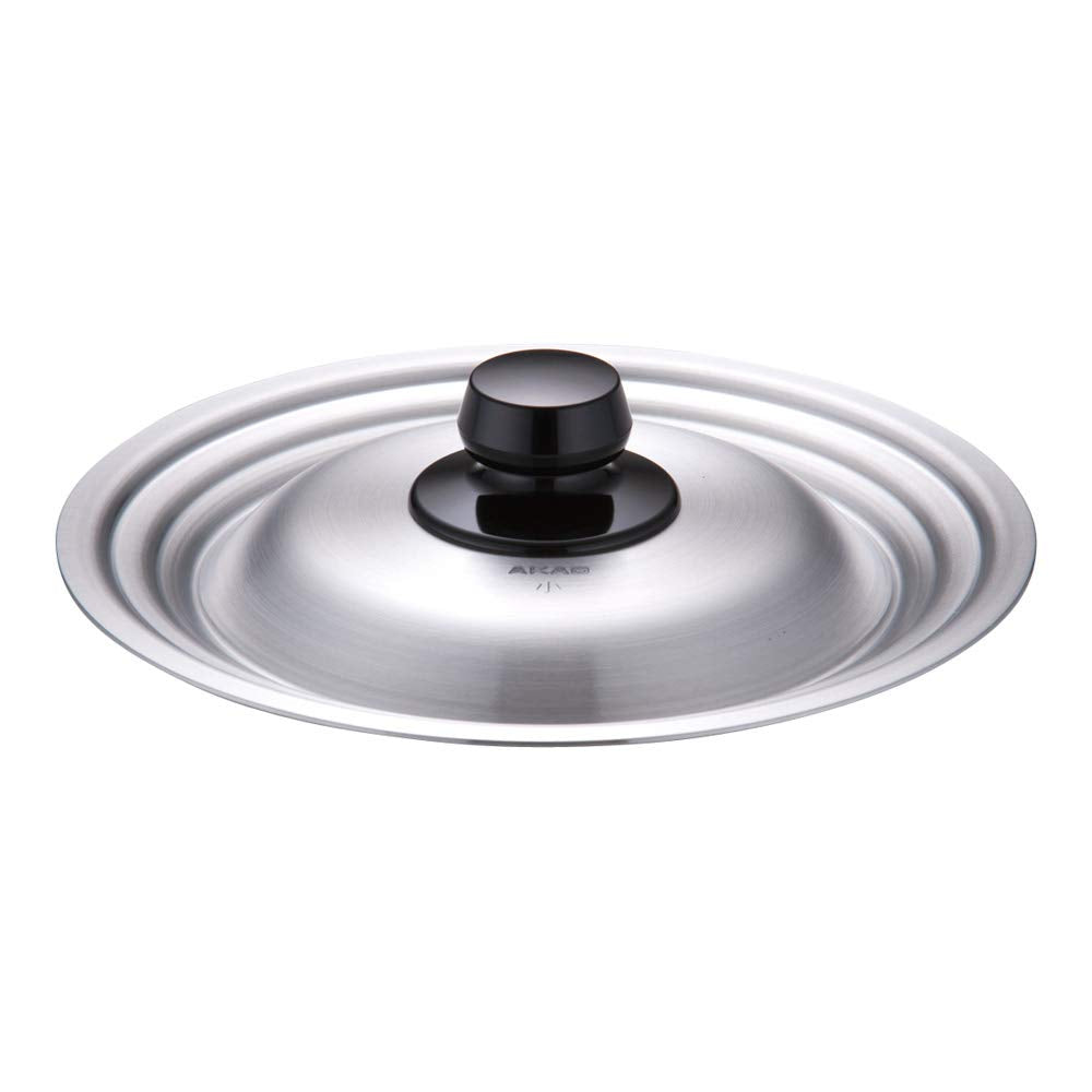 Akao Aluminum AHT39003 Lid for Yukihira Pot, Small (5.9-7.1 inches (15-18 cm), Aluminum, Knob (Natural Wood), Japan