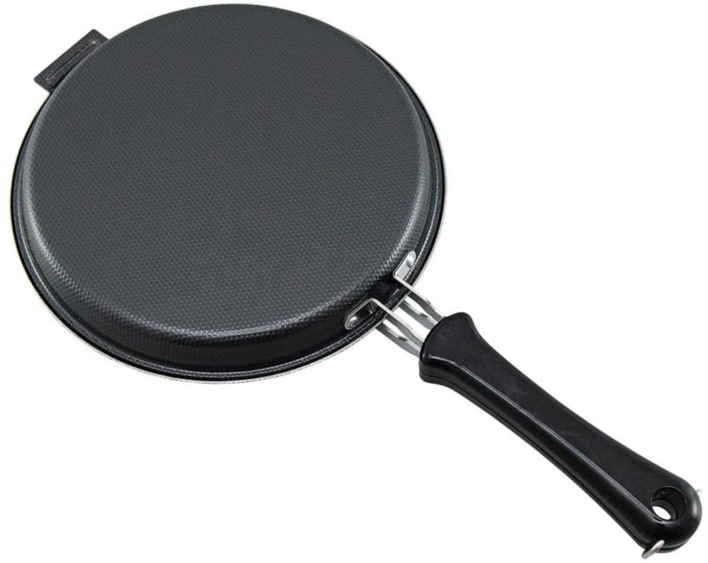 下村企販 Shimomura Planning 36469 Double-Sided Frying Pan, Round Size, Inner Diameter 8.5 inches (21.5 cm), Made in Japan, Compatible with Direct Fire, IH Compatible, Okonomiyaki, Hot Cake, Easy Turning,