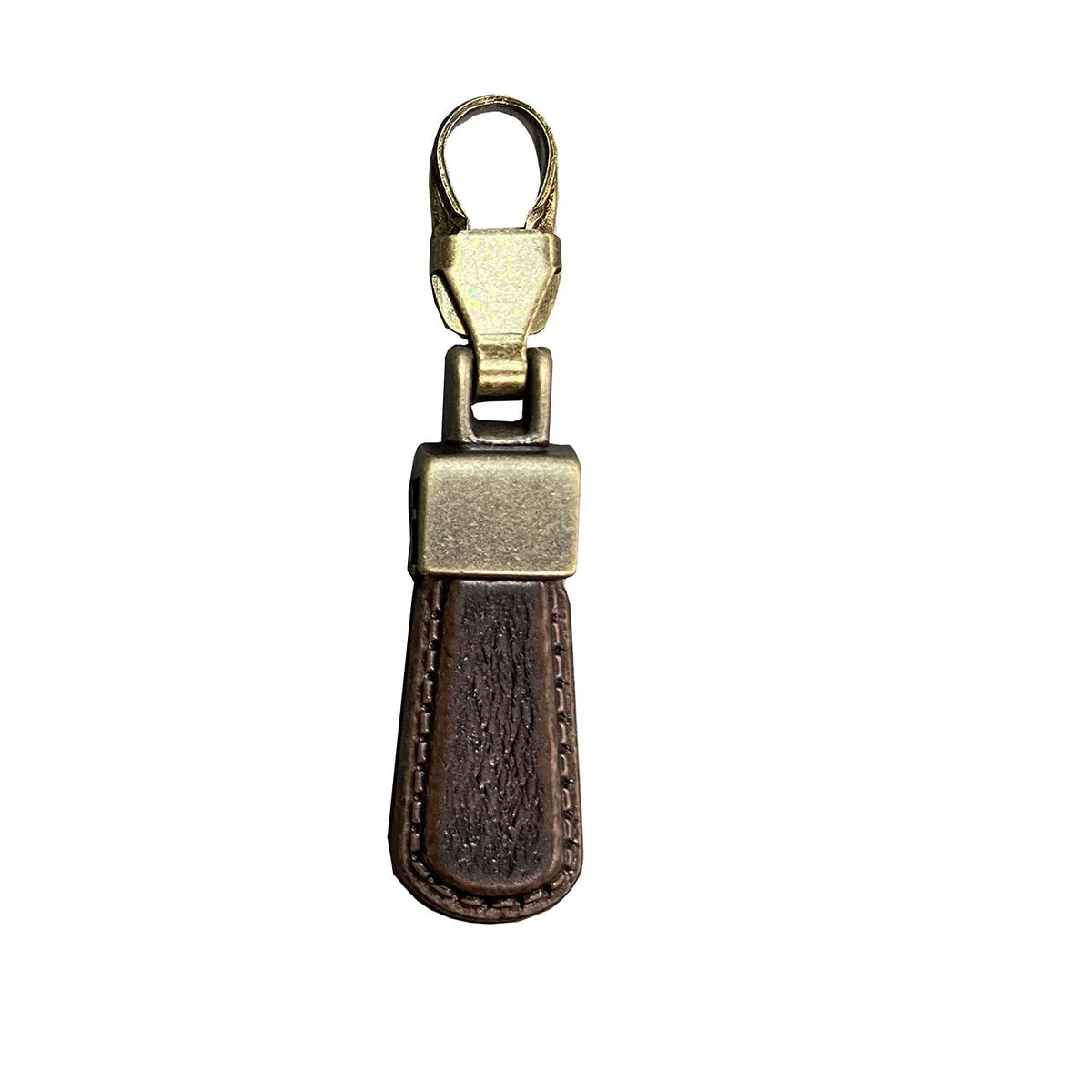 Misasa No. 1247 Zipper Charm, Leather Tone, Dark Brown