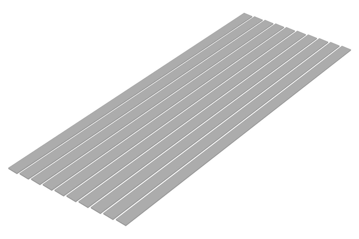 Wave Material Series OM-488 Plastic Material, Gray, Fine-Cut Board, 0.04 x 0.3 inches (1.0 x 8.0 mm), Pack of 10, Hobby Material