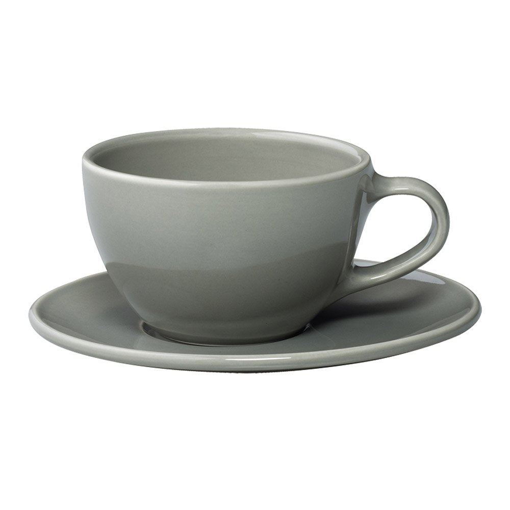 Kinto TOPO 26552 Cup & Saucer, 10.1 fl oz (300 ml), Gray