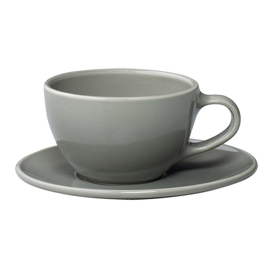 Kinto TOPO 26552 Cup & Saucer, 10.1 fl oz (300 ml), Gray