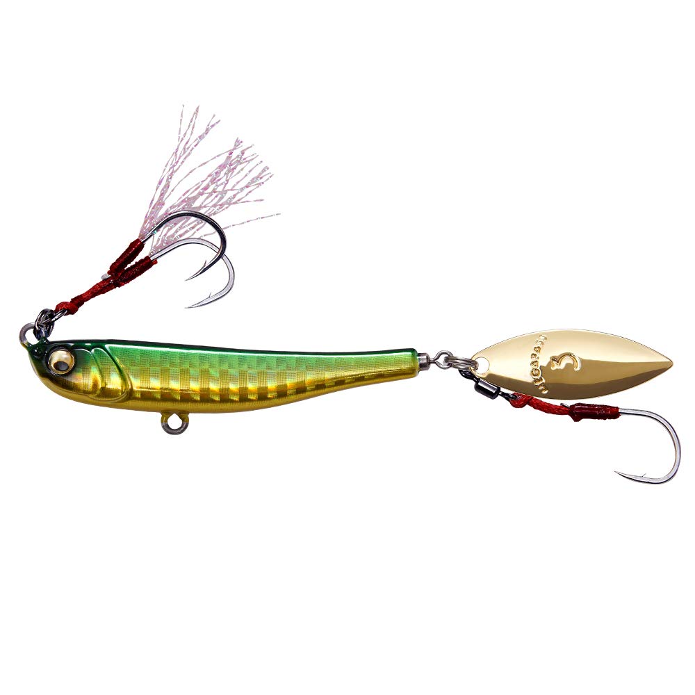 Megabass Metal Jig MAKIPPA 0.4 oz (10 g), Green Gold