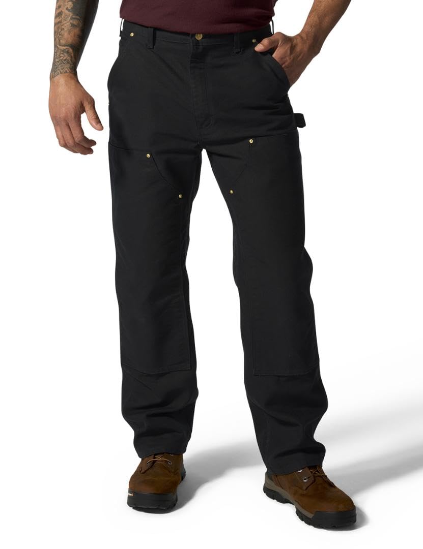 Carhartt Men's Iconic B01 Firm Duck Double-Front Dungaree, Black, W34 x L34