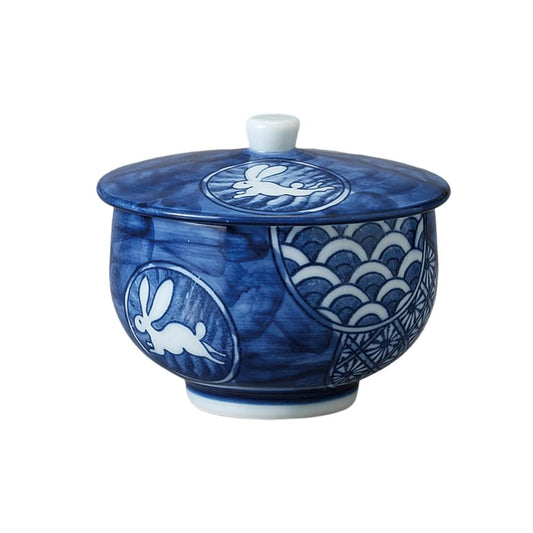 Ale-net Teacup Sencha Bowl with Lid, Kyosho Rui Chea with Lid, Dishwasher-Safe, Microwave Safe, Porcelain, Mino Ware, Made in Japan