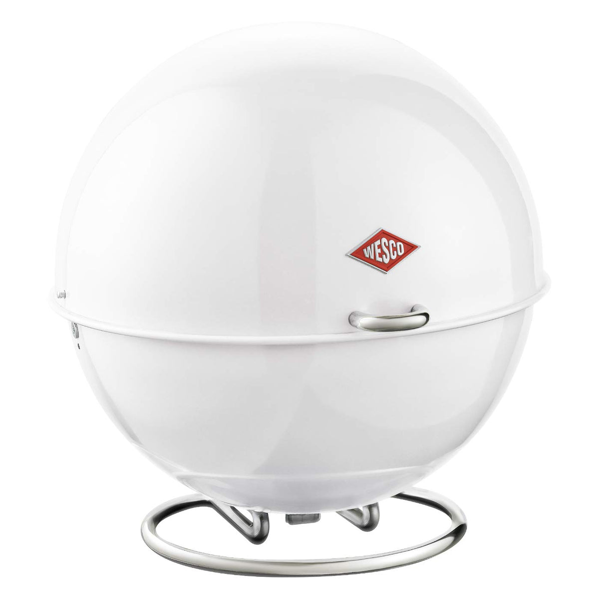 Wesco Superball German Designed-Steel Bread Bin for Kitchen/Storage Container, White