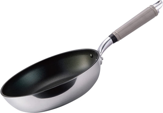 Hokuriku Alumi FAN A-2812 Lightweight Frying Pan, 9.4 inches (24 cm), For Gas Fire, Made in Japan