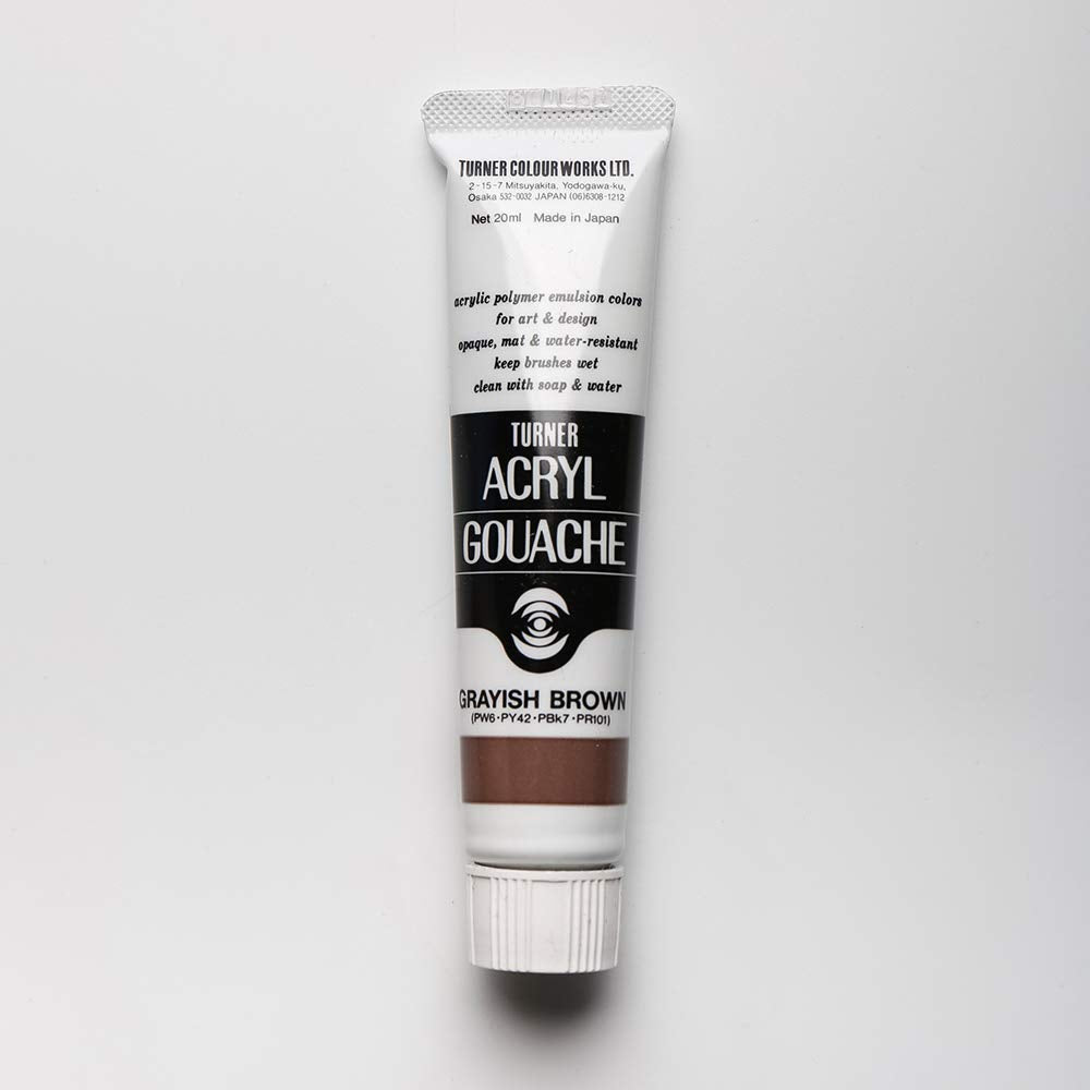 Turner Colour Works Acryl Gouache Artist Acrylic Paint - Single 20 ml Tube - Grayish Brown